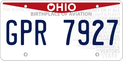 OH license plate GPR7927