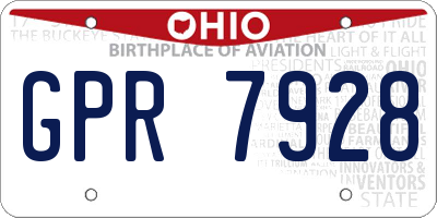 OH license plate GPR7928