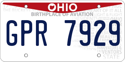 OH license plate GPR7929