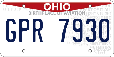 OH license plate GPR7930