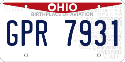 OH license plate GPR7931