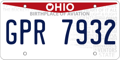 OH license plate GPR7932