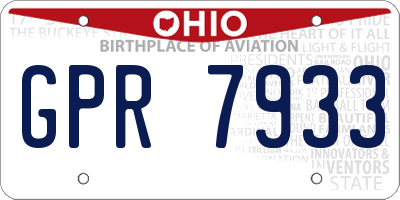 OH license plate GPR7933