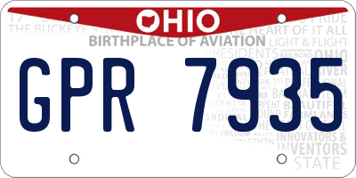 OH license plate GPR7935