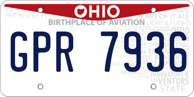 OH license plate GPR7936