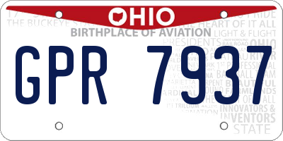OH license plate GPR7937