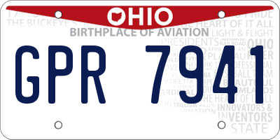 OH license plate GPR7941