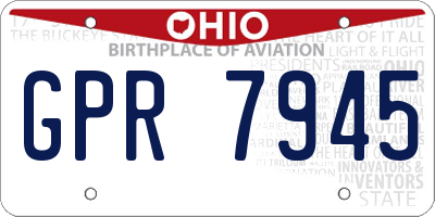 OH license plate GPR7945
