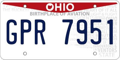 OH license plate GPR7951