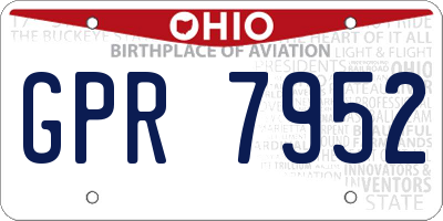 OH license plate GPR7952