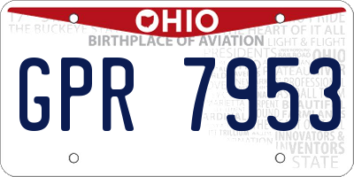 OH license plate GPR7953