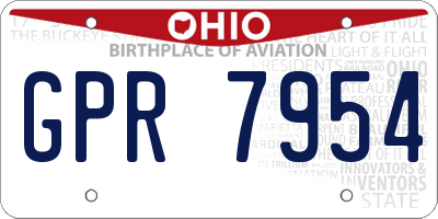 OH license plate GPR7954