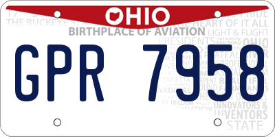 OH license plate GPR7958