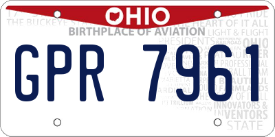OH license plate GPR7961