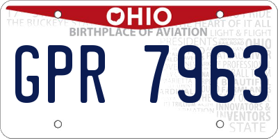 OH license plate GPR7963
