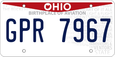 OH license plate GPR7967