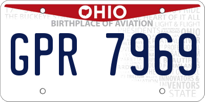 OH license plate GPR7969
