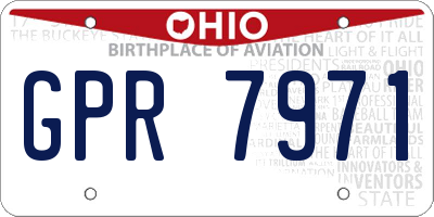 OH license plate GPR7971