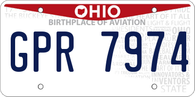 OH license plate GPR7974