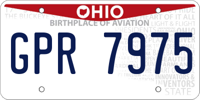 OH license plate GPR7975