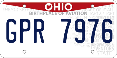 OH license plate GPR7976