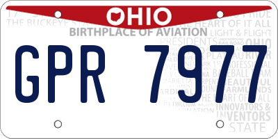 OH license plate GPR7977