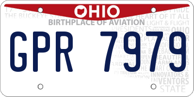 OH license plate GPR7979