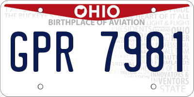 OH license plate GPR7981