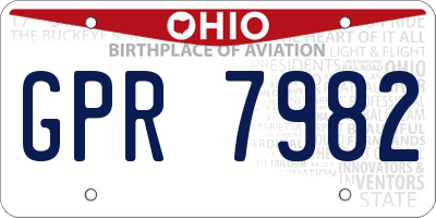 OH license plate GPR7982