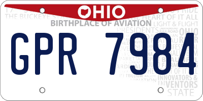 OH license plate GPR7984