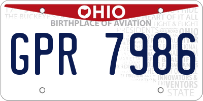 OH license plate GPR7986