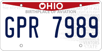 OH license plate GPR7989