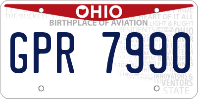 OH license plate GPR7990
