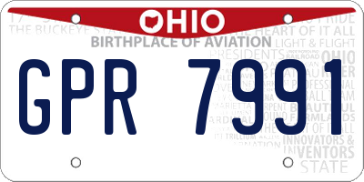 OH license plate GPR7991