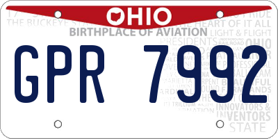 OH license plate GPR7992