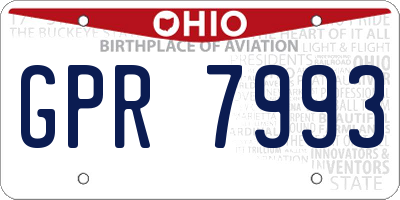 OH license plate GPR7993