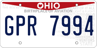 OH license plate GPR7994