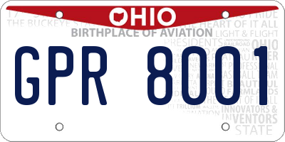 OH license plate GPR8001