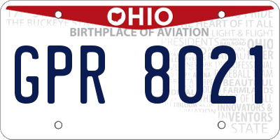 OH license plate GPR8021