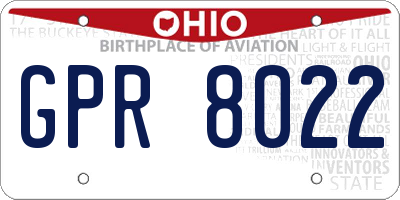 OH license plate GPR8022