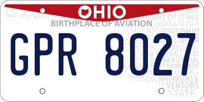 OH license plate GPR8027