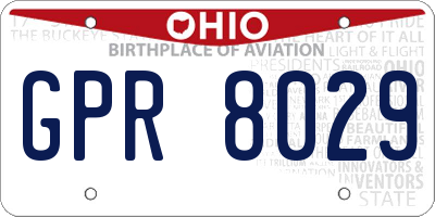 OH license plate GPR8029