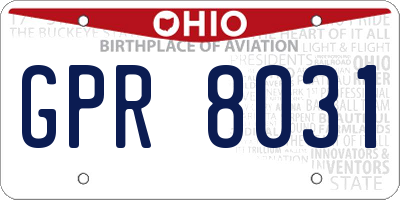 OH license plate GPR8031