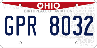 OH license plate GPR8032