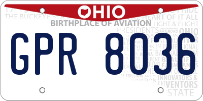OH license plate GPR8036