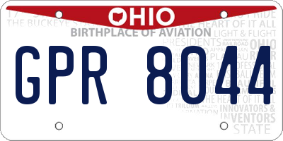 OH license plate GPR8044