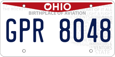 OH license plate GPR8048