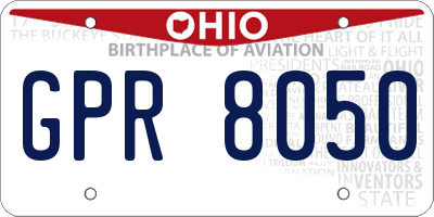 OH license plate GPR8050