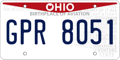 OH license plate GPR8051
