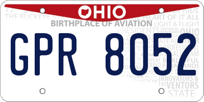OH license plate GPR8052